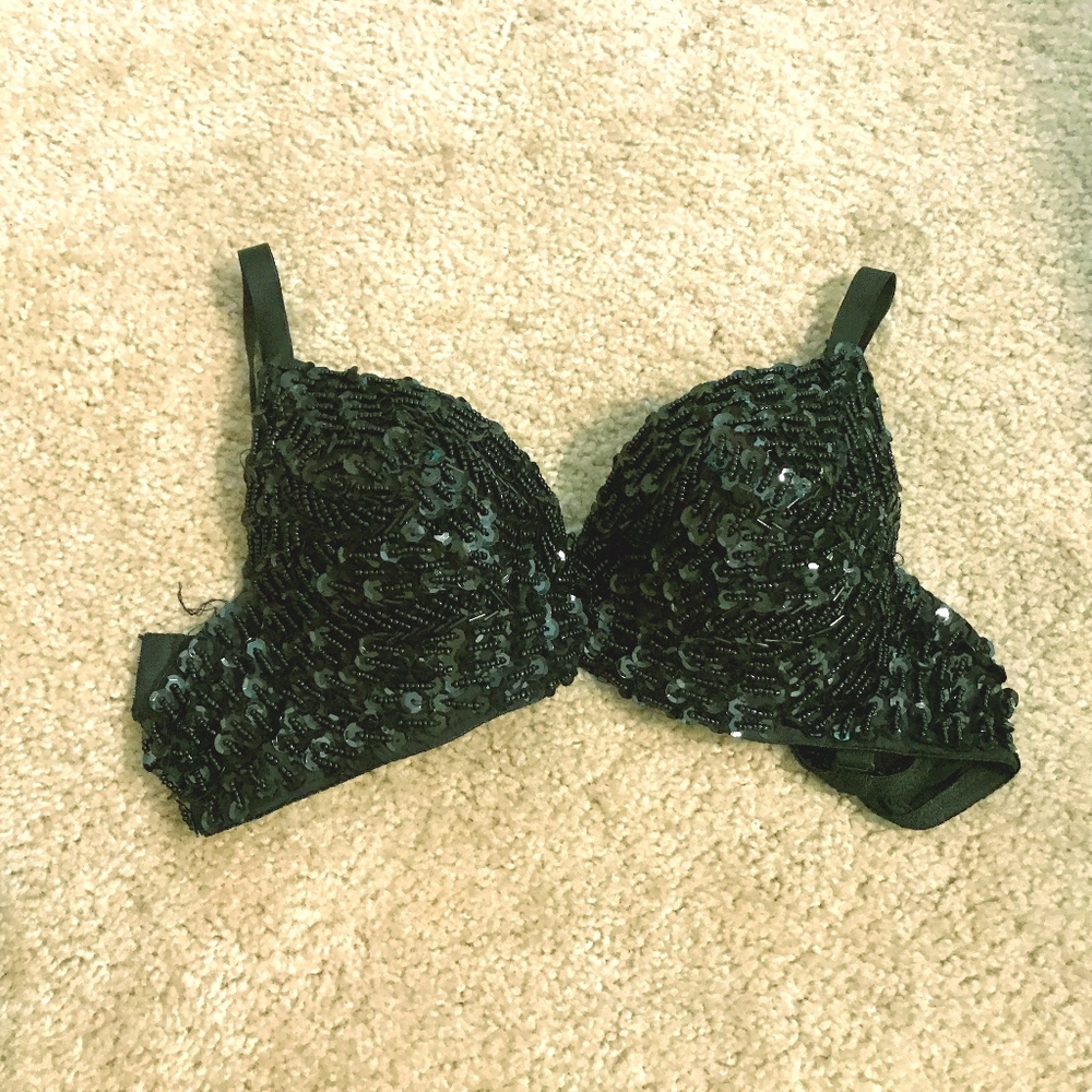 Sequin rave bra